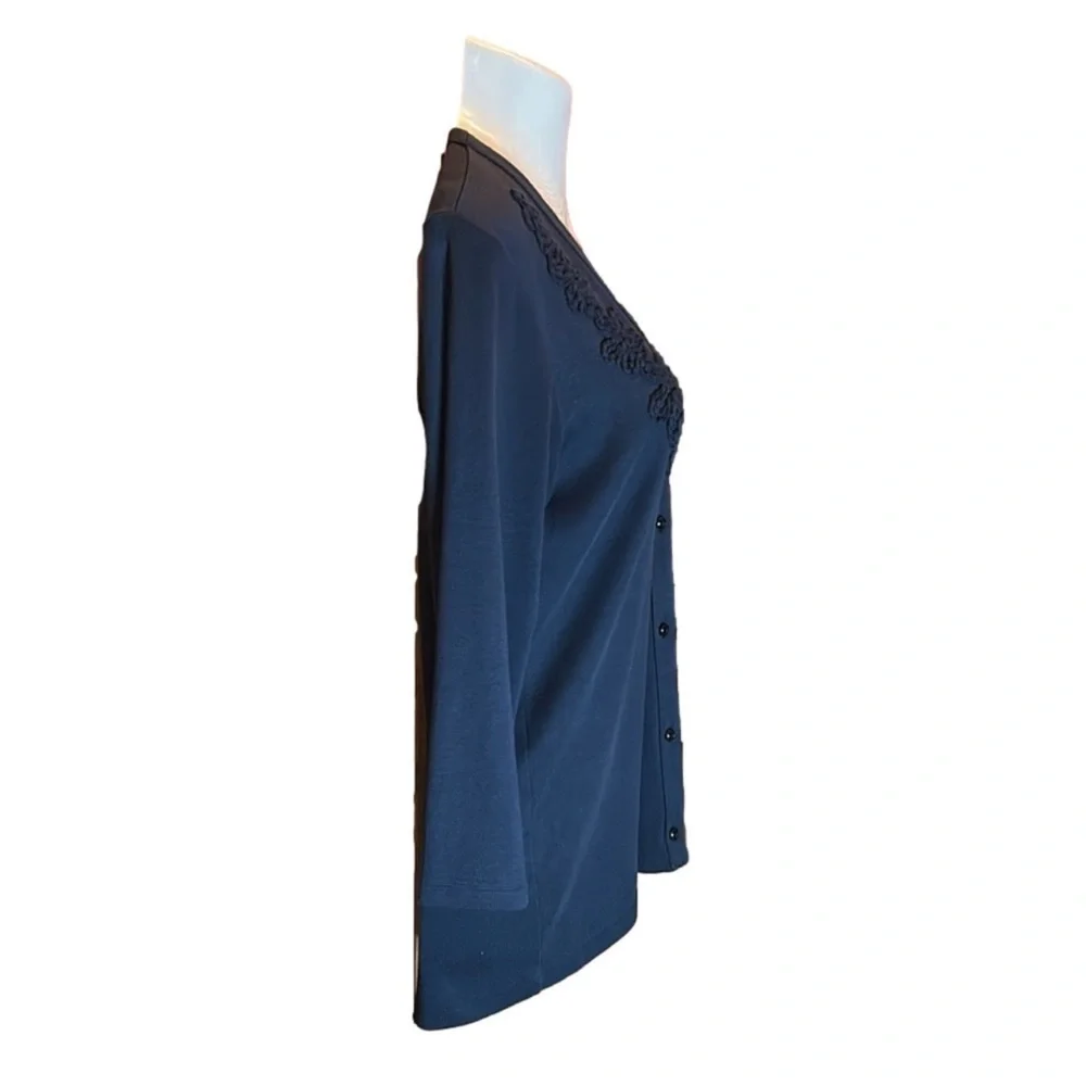 RAFAELLA STUDIO Navy Blue Button Up Casual Jacket Size L